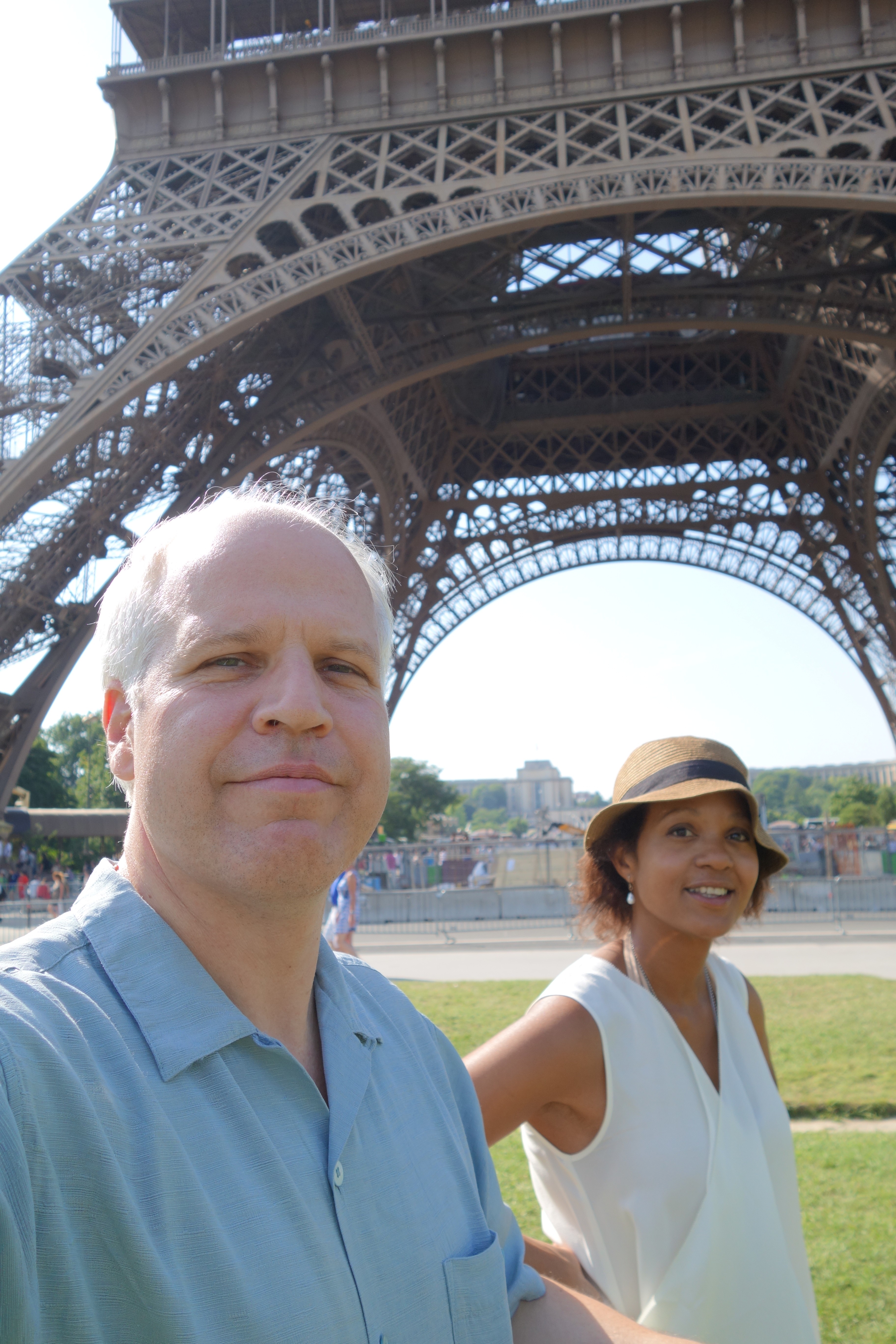 out of the hotel pullman, onto the paris street, gustave eiffel